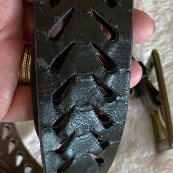 ❤️Leather Belt with Brass Buckle - Picture 4 of 5